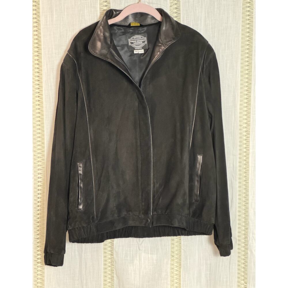 VTG Leather Jacket 1980s Solvang First Street Leather Lambskin Suede XL Designer